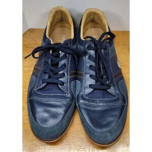 Lacoste Beckley Vtg Blue Suede Sneakers Shoes 12 Wear Inner Heel Pads See Pics
